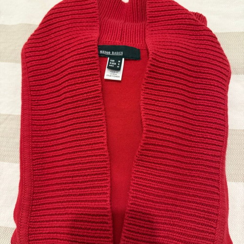 Red knitted cardigan Mango Basics size M like new