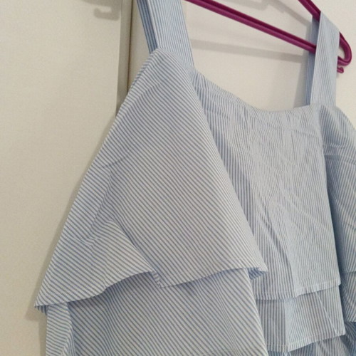 YAS cotton dress medium new, striped light blue shade
