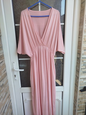 Shein maxi dress like new, soft coral pink, elastic waist, XXL