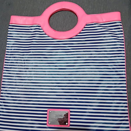 Mango handbag used, large, blue and pink