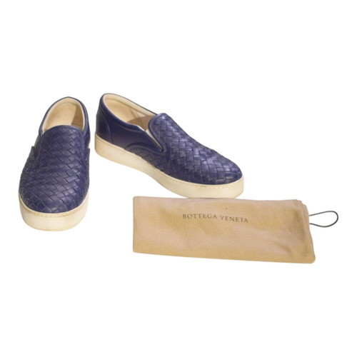 Bottega Veneta Blue Slip-On Sneakers Size 40 Used with Dust Bag