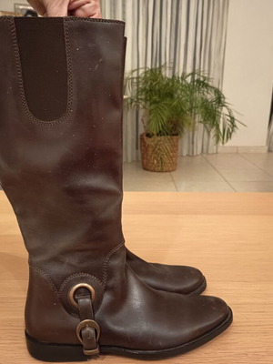 Women's leather boots used size 39 brown
