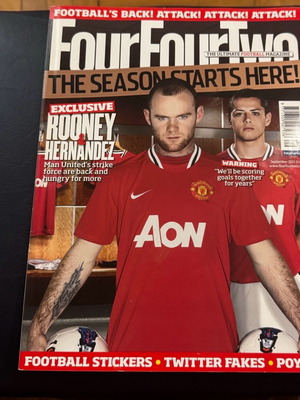 FourFourTwo magazine used, September 2011, Rooney, Manchester United cover