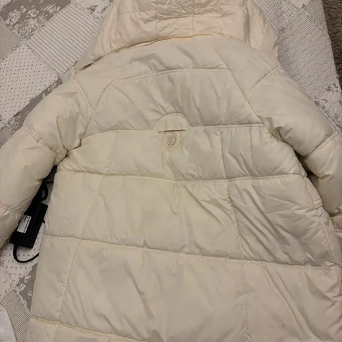 Shein women's jacket used, white and beige, hood with zipper