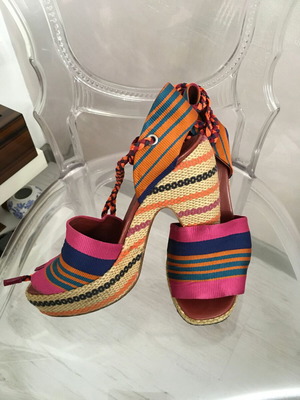 Marc Jacobs espadrille wedge sandals used, size 40, colorful
