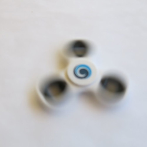 Metal Fidget Spinner used, white - blue