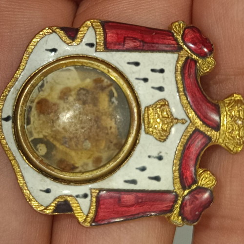Egyptian pin needle used, gold white and red