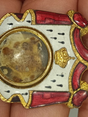 Egyptian pin needle used, gold white and red