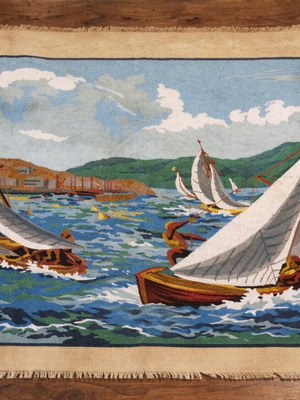 Canvas for embroidery new with sea and ship design 50x65 cm