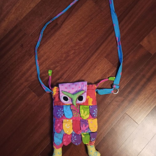 Children's owl bag used, colorful
