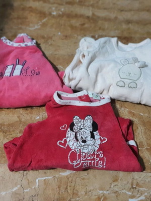 Velvet baby rompers like new, pack of 3 pieces
