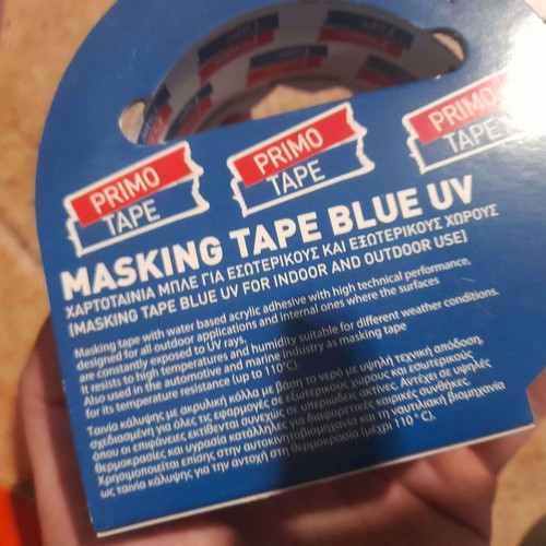 Primotape blue masking tapes for indoor and outdoor use, pack of 2