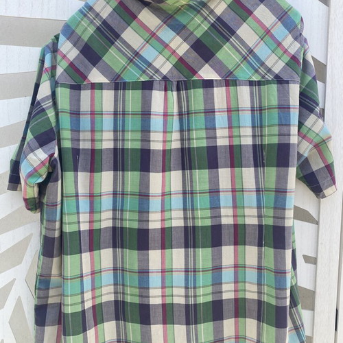 Checked shirt like new, summer short sleeve, multicolor, size L