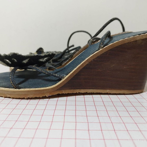 Zara sandals platforms with denim butterfly like new, size 36