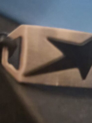 Βραχιόλι Thierry Mugler από ανοξείδωτο ατσάλι με μαύρο δέρμα και αστέρι μεταχειρισμένο