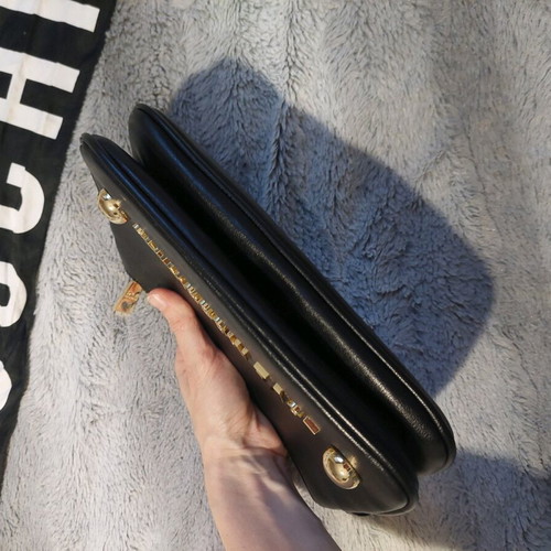Love Moschino bag used with gift scarf, black