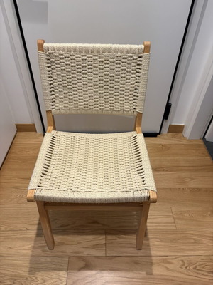 Julien dining chairs pack of 4 used, rubberwood and natural rope