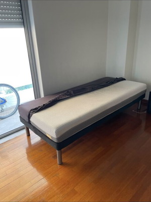 Memory foam mattress with 10-year warranty, 80x2m bed frame with chrome legs