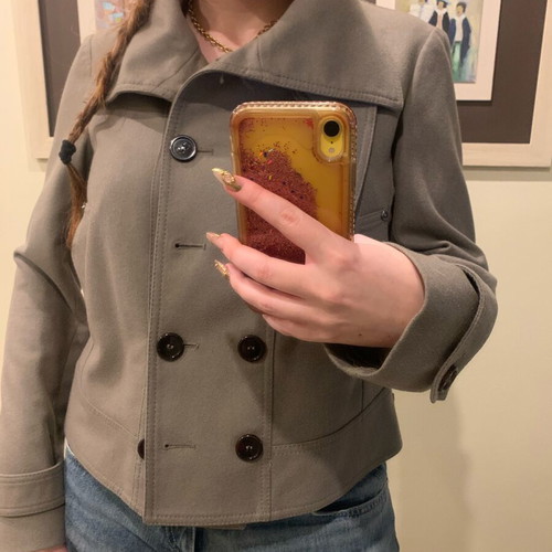 Burberry wool short jacket used, grey, size M