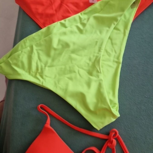 Swimwear set like new, orange, with extra bottom piece
