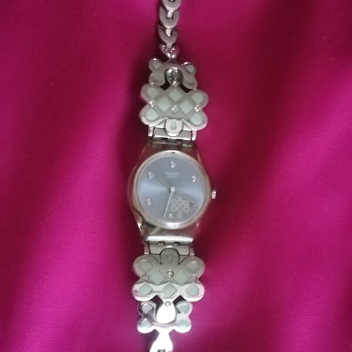 Swatch women's wristwatch 2006 stainless steel like new, turquoise and silver