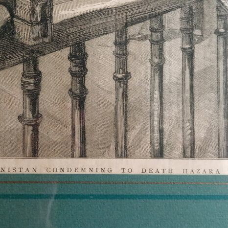 Framed rare vintage engraving, used