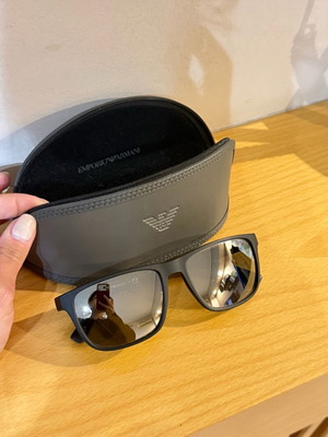 Emporio Armani sunglasses with mirror lens, like new, black and burgundy
