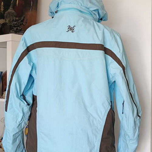 Crane ski jacket like new, size S/M, light blue with brown details