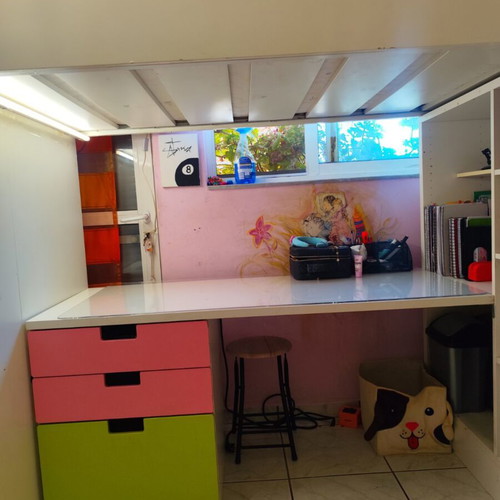 STUVA (SMÅSTAD) loft bed with desk, bookshelf, wardrobe & drawers 90x200 cm