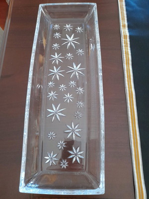 Rectangular glass serving platter for dessert like new