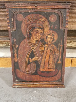 Wooden icon of Panagia Odigitria used, Byzantine or Balkan style