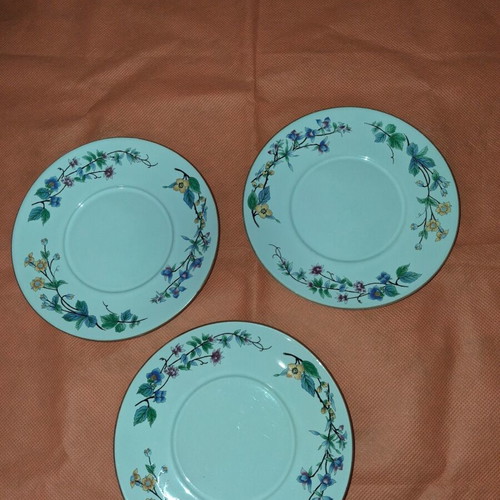 Woodhill vintage dessert plates set of 3, porcelain, 15cm