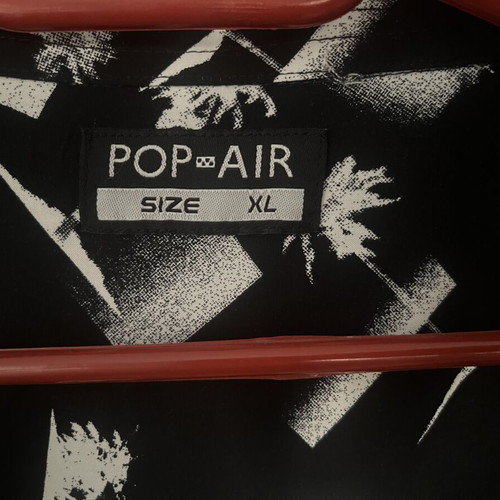 Pop Air shirt, black and white with palm tree pattern