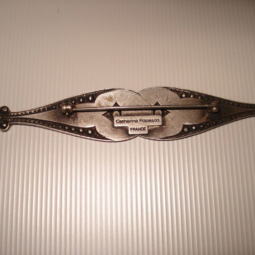 Catherine Popesco France vintage pin used 9.6cm 2cm