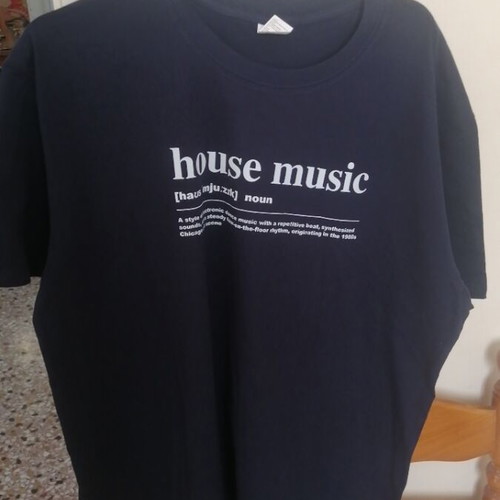Unisex navy t-shirt 2XL new, House Music print