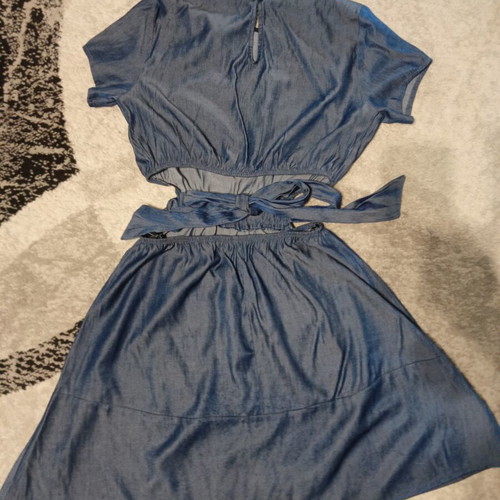 Toi&Moi mini denim dress blue with cutouts size Large like new