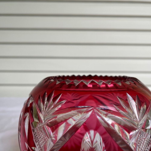 Saint-Louis crystal vase used, red antique