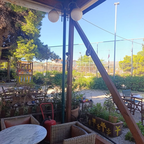 Pergola kiosk used, set of 3 with awnings and ground lights