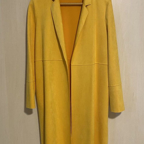 Zara yellow castor-effect coat, new