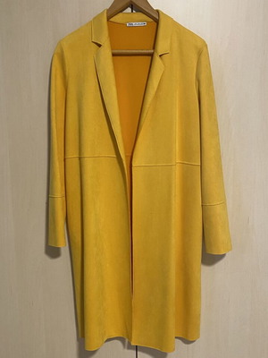 Zara yellow castor-effect coat, new