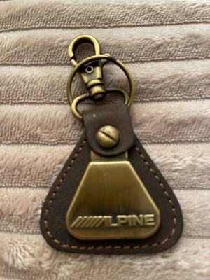 Alpine Vintage collectible leather keychain new brown and gold