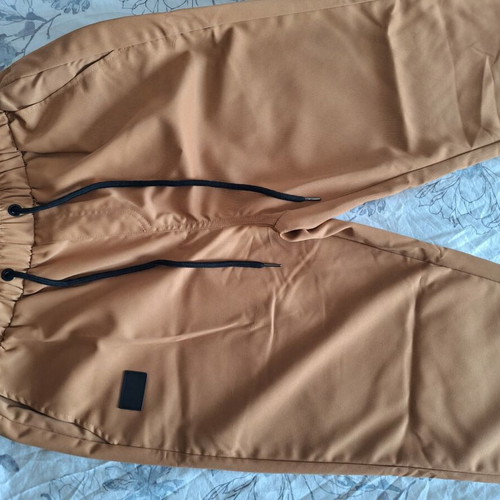 Men's pants, beige and orange, size M