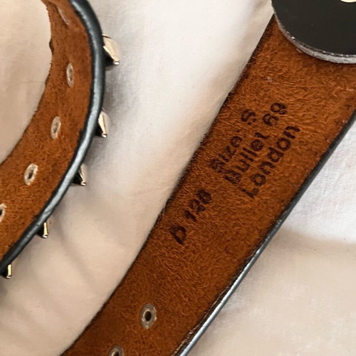 Y2K Leather Bullet Belt like new, silver
