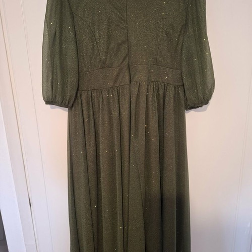 Khaki dress with glitter new, size XXL