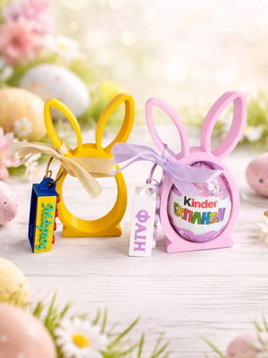 Πασχαλινό δώρο με μπρελόκ Lego και ταυτότητα σχολικής τσάντας κατόπιν παραγγελίας