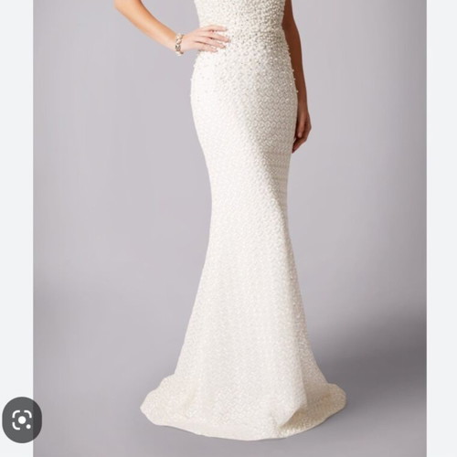 Mascara London ivory pearl lace wedding or evening dress size M new