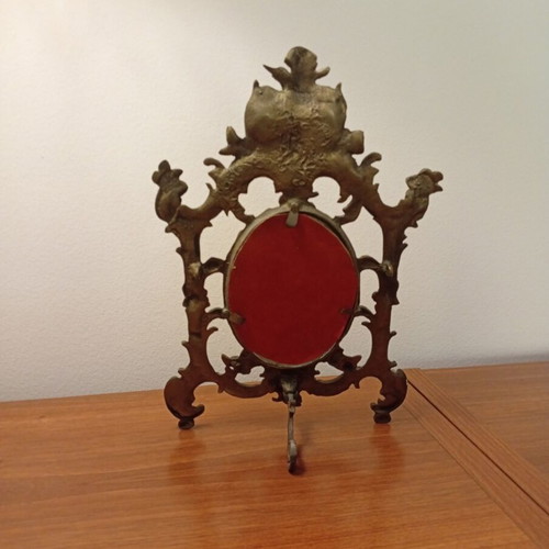 Antique brass photo frame numbered, like new