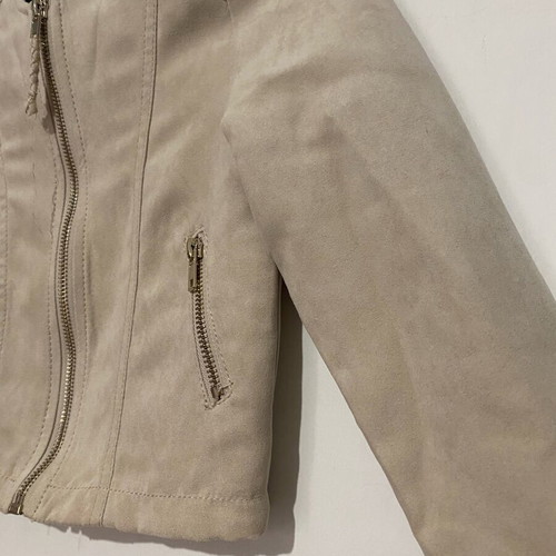 Kids bomber H&M like new, zip, suede fabric, grey and beige