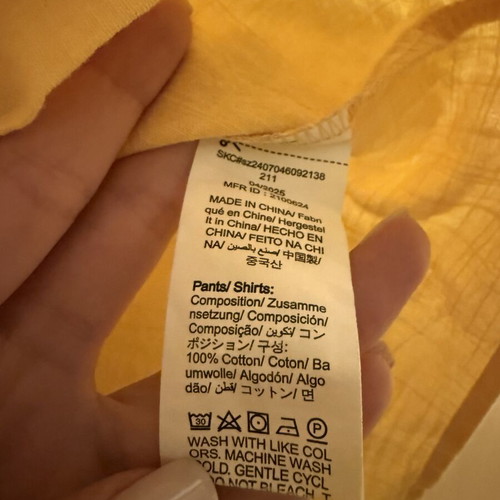 Shein short-sleeve shirt like new, yellow, XS