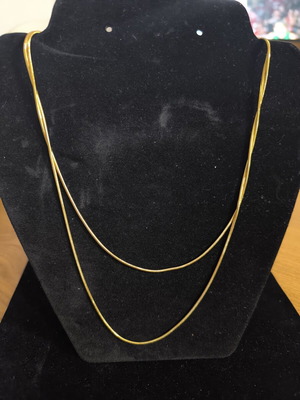 Διπλό κολιέ Snake Chain χρυσό Stainless Steel καινούργιο
